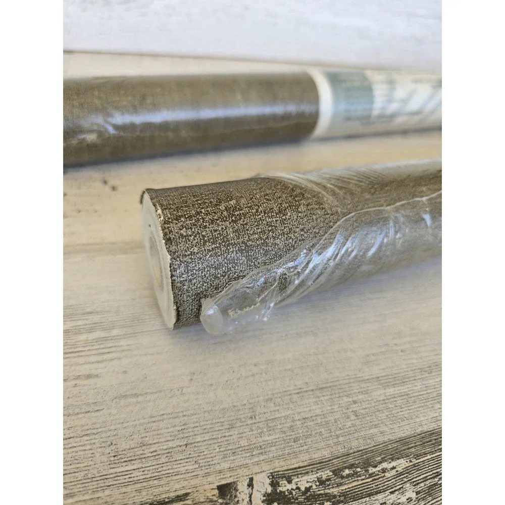 Wallquest Vinyl Coated Wallpaper‎ 2 Double Rolls Taupe OA91204 Natural Oasis